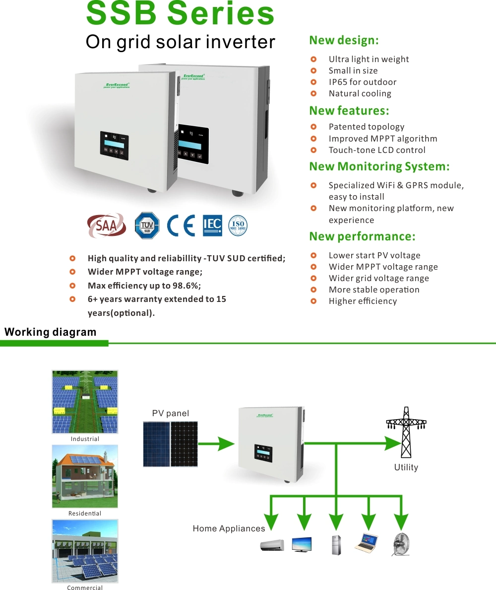 Everexceed Ssb Series 3000W on-Grid Power Inverter Solar Power Sine Wave Inverter